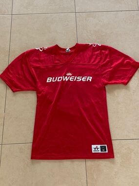 Vintage Budweiser Red Football Jersey